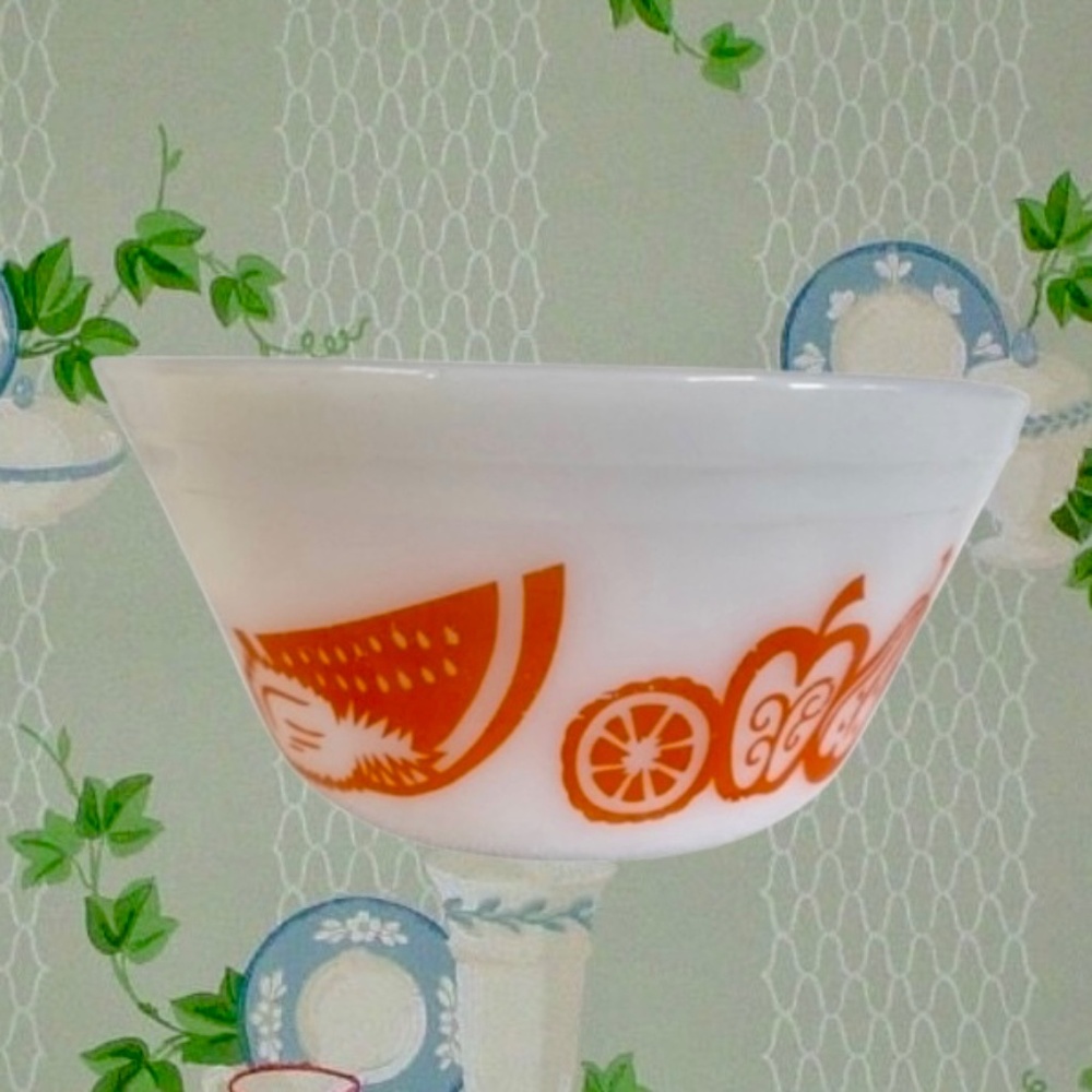 Vintage Federal Glass Orange Fruit Bowl